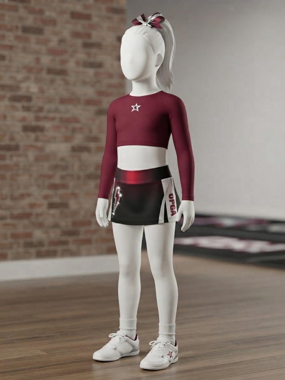 Rebel Athletic Cheer Skirt w/compression shorts Lightning Bolt Detail